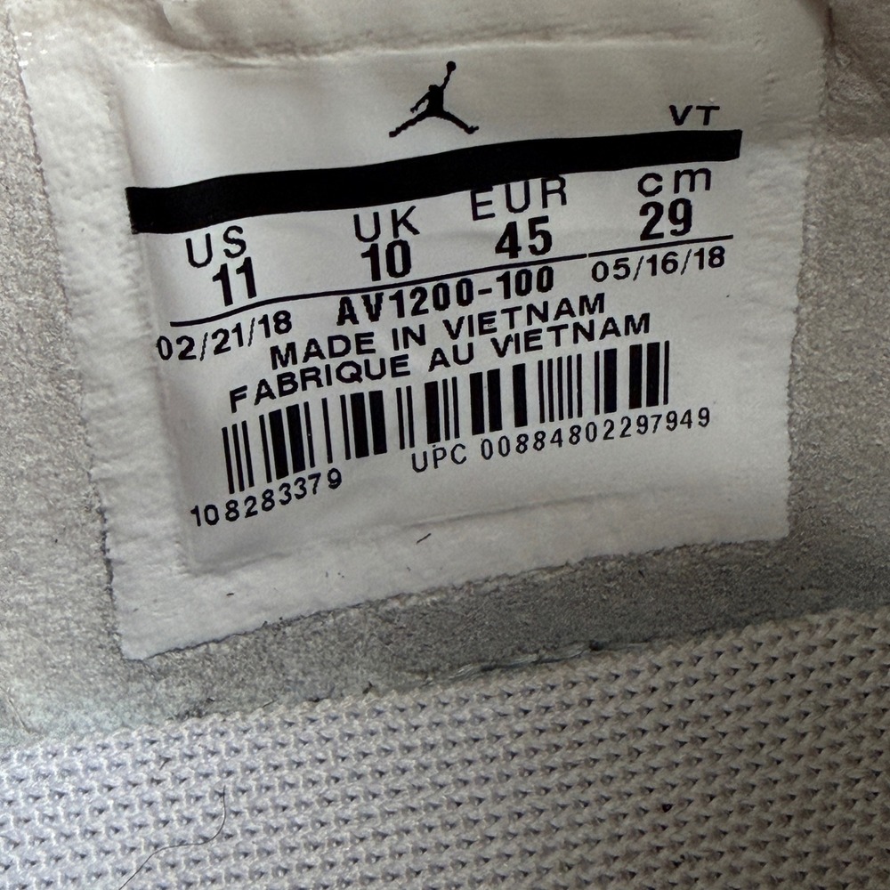 Jordan 88 Racer White Cement Mens Running Shoes AV1200-100 Size 11 - Picture 4 of 14